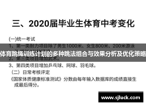 体育跳绳训练计划的多种跳法组合与效果分析及优化策略